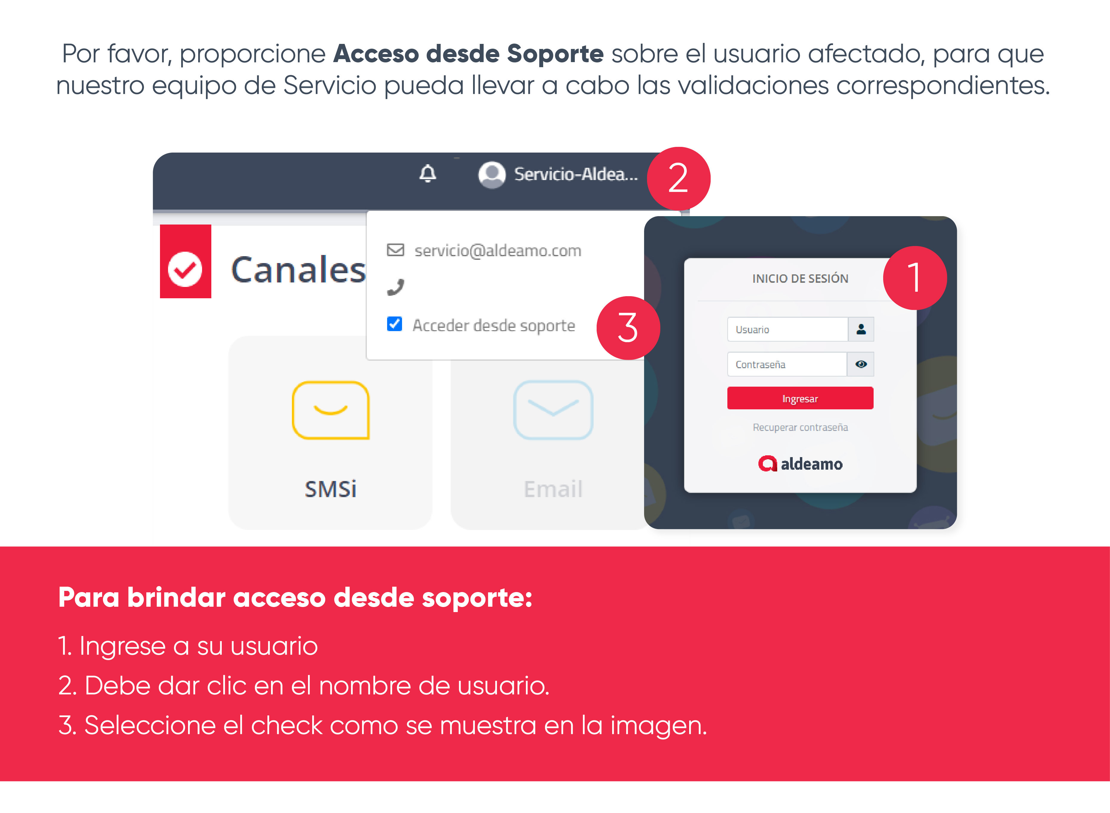 Acceso desde Soporte